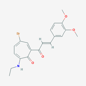 molecular formula C20H20BrNO4 B287978 4-Bromo-2-[3-(3,4-dimethoxyphenyl)acryloyl]-7-(ethylamino)-2,4,6-cycloheptatrien-1-one 