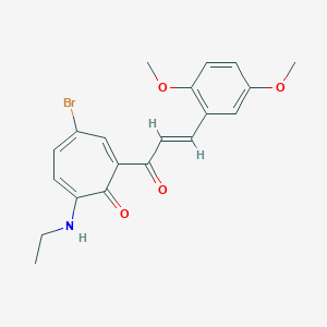 molecular formula C20H20BrNO4 B287979 4-Bromo-2-[3-(2,5-dimethoxyphenyl)acryloyl]-7-(ethylamino)-2,4,6-cycloheptatrien-1-one 