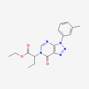 molecular formula C17H19N5O3 B2879799 2-(7-氧代-3-(间甲苯基)-3H-[1,2,3]三唑并[4,5-d]嘧啶-6(7H)-基)丁酸乙酯 CAS No. 893937-74-1