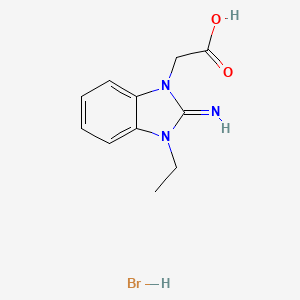 molecular formula C11H14BrN3O2 B2879809 (3-Ethyl-2-imino-2,3-dihydro-1H-benzimidazol-1-yl)acetic acid hydrobromide CAS No. 436099-71-7