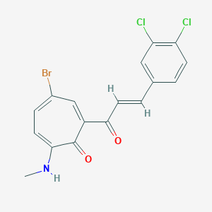 molecular formula C17H12BrCl2NO2 B287981 4-Bromo-2-[3-(3,4-dichlorophenyl)acryloyl]-7-(methylamino)-2,4,6-cycloheptatrien-1-one 