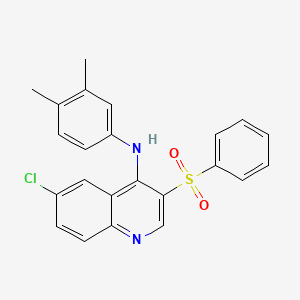 molecular formula C23H19ClN2O2S B2879816 6-chloro-N-(3,4-dimethylphenyl)-3-(phenylsulfonyl)quinolin-4-amine CAS No. 895648-48-3