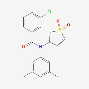 molecular formula C19H18ClNO3S B2879822 3-chloro-N-(3,5-dimethylphenyl)-N-(1,1-dioxido-2,3-dihydrothien-3-yl)benzamide CAS No. 863445-96-9
