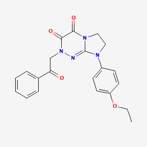 molecular formula C21H20N4O4 B2879823 8-(4-ethoxyphenyl)-2-(2-oxo-2-phenylethyl)-7,8-dihydroimidazo[2,1-c][1,2,4]triazine-3,4(2H,6H)-dione CAS No. 941960-05-0