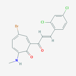 molecular formula C17H12BrCl2NO2 B287983 4-Bromo-2-[3-(2,4-dichlorophenyl)acryloyl]-7-(methylamino)-2,4,6-cycloheptatrien-1-one 