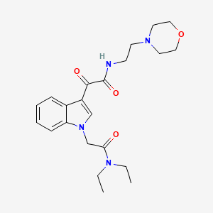 molecular formula C22H30N4O4 B2879842 2-(1-(2-(二乙氨基)-2-氧代乙基)-1H-吲哚-3-基)-N-(2-吗啉乙基)-2-氧代乙酰胺 CAS No. 872848-62-9