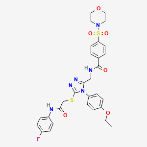 molecular formula C30H31FN6O6S2 B2879853 N-((4-(4-ethoxyphenyl)-5-((2-((4-fluorophenyl)amino)-2-oxoethyl)thio)-4H-1,2,4-triazol-3-yl)methyl)-4-(morpholinosulfonyl)benzamide CAS No. 309968-72-7
