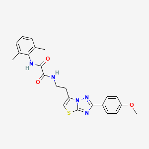 molecular formula C23H23N5O3S B2879858 N1-(2,6-二甲基苯基)-N2-(2-(2-(4-甲氧基苯基)噻唑并[3,2-b][1,2,4]三唑-6-基)乙基)草酰胺 CAS No. 894032-47-4