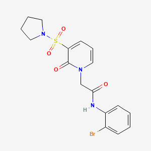 molecular formula C17H18BrN3O4S B2879859 N-(2-溴苯基)-2-(2-氧代-3-(吡咯烷-1-磺酰基)吡啶-1(2H)-基)乙酰胺 CAS No. 1251561-92-8
