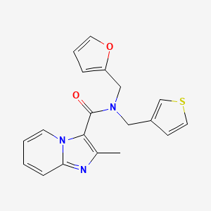molecular formula C19H17N3O2S B2879862 N-(呋喃-2-基甲基)-2-甲基-N-(噻吩-3-基甲基)咪唑并[1,2-a]吡啶-3-甲酰胺 CAS No. 1235337-98-0