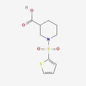 molecular formula C10H13NO4S2 B2879865 1-(噻吩-2-磺酰基)-哌啶-3-羧酸 CAS No. 329909-94-6