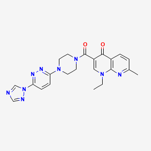 B2879869 3-(4-(6-(1H-1,2,4-triazol-1-yl)pyridazin-3-yl)piperazine-1-carbonyl)-1-ethyl-7-methyl-1,8-naphthyridin-4(1H)-one CAS No. 2034384-62-6