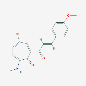 molecular formula C18H16BrNO3 B287987 4-Bromo-2-[3-(4-methoxyphenyl)acryloyl]-7-(methylamino)-2,4,6-cycloheptatrien-1-one 