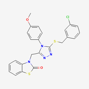molecular formula C24H19ClN4O2S2 B2879870 3-((5-((3-氯苄基)硫)-4-(4-甲氧基苯基)-4H-1,2,4-三唑-3-基)甲基)苯并[d]噻唑-2(3H)-酮 CAS No. 862829-54-7