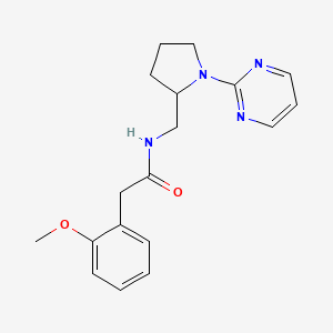 molecular formula C18H22N4O2 B2879871 2-(2-methoxyphenyl)-N-{[1-(pyrimidin-2-yl)pyrrolidin-2-yl]methyl}acetamide CAS No. 2097929-91-2