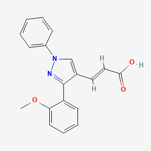 B2879875 3-[3-(2-methoxyphenyl)-1-phenyl-1H-pyrazol-4-yl]prop-2-enoic acid CAS No. 956363-45-4