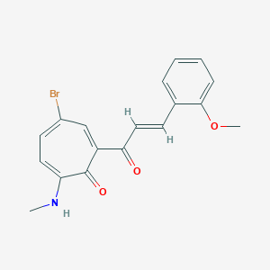 molecular formula C18H16BrNO3 B287988 4-Bromo-2-[3-(2-methoxyphenyl)acryloyl]-7-(methylamino)-2,4,6-cycloheptatrien-1-one 