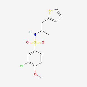 molecular formula C14H16ClNO3S2 B2879884 3-氯-4-甲氧基-N-(1-(噻吩-2-基)丙-2-基)苯磺酰胺 CAS No. 1206989-58-3