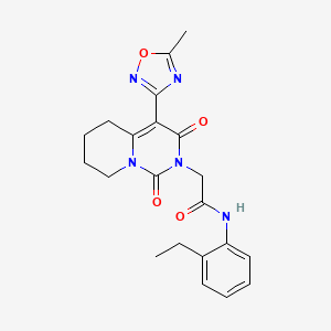 molecular formula C21H23N5O4 B2879885 N-(2-ethylphenyl)-2-[4-(5-methyl-1,2,4-oxadiazol-3-yl)-1,3-dioxo-5,6,7,8-tetrahydro-1H-pyrido[1,2-c]pyrimidin-2(3H)-yl]acetamide CAS No. 1775336-96-3
