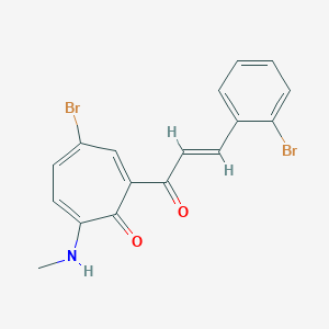 molecular formula C17H13Br2NO2 B287991 4-Bromo-2-[3-(2-bromophenyl)acryloyl]-7-(methylamino)-2,4,6-cycloheptatrien-1-one 