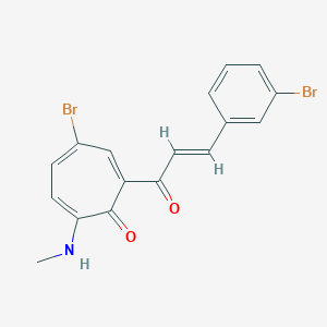 4-Bromo-2-[3-(3-bromophenyl)acryloyl]-7-(methylamino)-2,4,6-cycloheptatrien-1-one