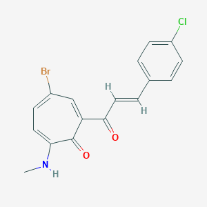 molecular formula C17H13BrClNO2 B287993 4-bromo-2-[(E)-3-(4-chlorophenyl)prop-2-enoyl]-7-(methylamino)cyclohepta-2,4,6-trien-1-one 