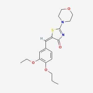 molecular formula C19H24N2O4S B2879931 (E)-5-(3-ethoxy-4-propoxybenzylidene)-2-morpholinothiazol-4(5H)-one CAS No. 897839-64-4