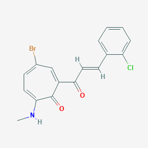 molecular formula C17H13BrClNO2 B287994 4-Bromo-2-[3-(2-chlorophenyl)acryloyl]-7-(methylamino)-2,4,6-cycloheptatrien-1-one 