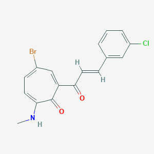 molecular formula C17H13BrClNO2 B287995 4-bromo-2-[(E)-3-(3-chlorophenyl)prop-2-enoyl]-7-(methylamino)cyclohepta-2,4,6-trien-1-one 