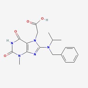 molecular formula C18H21N5O4 B2879950 2-(8-(benzyl(isopropyl)amino)-3-methyl-2,6-dioxo-2,3-dihydro-1H-purin-7(6H)-yl)acetic acid CAS No. 1251560-69-6