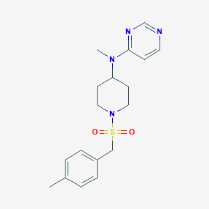 molecular formula C18H24N4O2S B2879957 N-Methyl-N-[1-[(4-methylphenyl)methylsulfonyl]piperidin-4-yl]pyrimidin-4-amine CAS No. 2380144-63-6