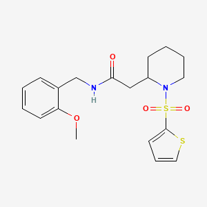 molecular formula C19H24N2O4S2 B2879961 N-(2-methoxybenzyl)-2-(1-(thiophen-2-ylsulfonyl)piperidin-2-yl)acetamide CAS No. 1105223-04-8