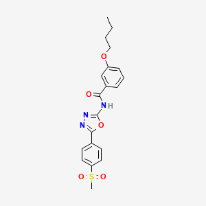 molecular formula C20H21N3O5S B2879967 3-butoxy-N-[5-(4-methylsulfonylphenyl)-1,3,4-oxadiazol-2-yl]benzamide CAS No. 886912-21-6