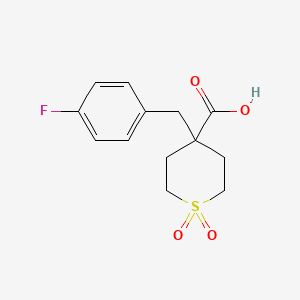 molecular formula C13H15FO4S B2879975 4-(4-fluorobenzyl)tetrahydro-2H-thiopyran-4-carboxylic acid 1,1-dioxide CAS No. 1922897-51-5