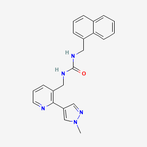 molecular formula C22H21N5O B2879977 1-((2-(1-甲基-1H-吡唑-4-基)吡啶-3-基)甲基)-3-(萘-1-基甲基)脲 CAS No. 2034390-11-7