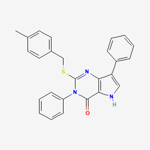 molecular formula C26H21N3OS B2879979 2-((4-methylbenzyl)thio)-3,7-diphenyl-3H-pyrrolo[3,2-d]pyrimidin-4(5H)-one CAS No. 2034357-26-9