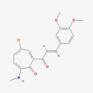 molecular formula C19H18BrNO4 B287998 4-Bromo-2-[3-(3,4-dimethoxyphenyl)acryloyl]-7-(methylamino)-2,4,6-cycloheptatrien-1-one 