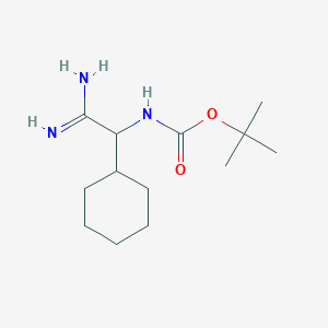 molecular formula C13H25N3O2 B2879987 叔丁基 N-[氨甲酰亚胺(环己基)甲基]氨基甲酸酯 CAS No. 1341344-97-5