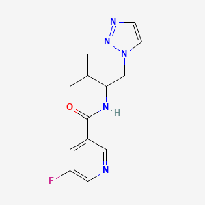molecular formula C13H16FN5O B2879993 5-氟-N-(3-甲基-1-(1H-1,2,3-三唑-1-基)丁-2-基)烟酰胺 CAS No. 2034460-97-2