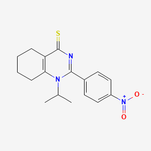 molecular formula C17H19N3O2S B2879994 1-isopropyl-2-(4-nitrophenyl)-5,6,7,8-tetrahydroquinazoline-4(1H)-thione CAS No. 433964-16-0