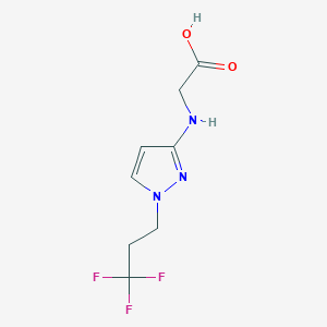 molecular formula C8H10F3N3O2 B2879996 2-[[1-(3,3,3-Trifluoropropyl)pyrazol-3-yl]amino]acetic acid CAS No. 2247207-65-2
