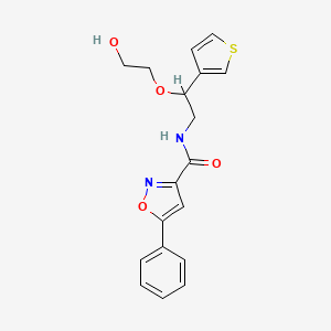 molecular formula C18H18N2O4S B2880001 N-(2-(2-hydroxyethoxy)-2-(thiophen-3-yl)ethyl)-5-phenylisoxazole-3-carboxamide CAS No. 2034566-27-1