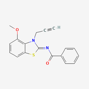 molecular formula C18H14N2O2S B2880007 N-(4-甲氧基-3-丙-2-炔基-1,3-苯并噻唑-2-亚基)苯甲酰胺 CAS No. 868376-77-6