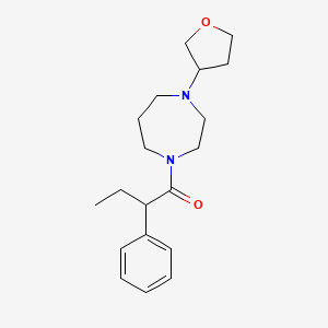 molecular formula C19H28N2O2 B2880009 2-Phenyl-1-(4-(tetrahydrofuran-3-yl)-1,4-diazepan-1-yl)butan-1-one CAS No. 2320515-50-0