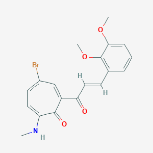 molecular formula C19H18BrNO4 B288001 4-Bromo-2-[3-(2,3-dimethoxyphenyl)acryloyl]-7-(methylamino)-2,4,6-cycloheptatrien-1-one 