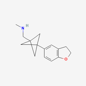 molecular formula C15H19NO B2880012 1-[3-(2,3-Dihydro-1-benzofuran-5-yl)-1-bicyclo[1.1.1]pentanyl]-N-methylmethanamine CAS No. 2287301-15-7