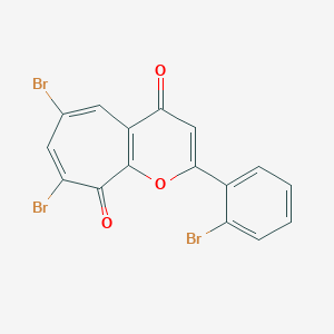 molecular formula C16H7Br3O3 B288002 6,8-Dibromo-2-(2-bromophenyl)cyclohepta[b]pyran-4,9-dione 