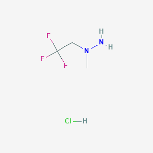 molecular formula C3H8ClF3N2 B2880022 1-Methyl-1-(2,2,2-trifluoroethyl)hydrazine hydrochloride CAS No. 2031258-63-4