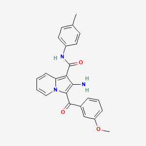 molecular formula C24H21N3O3 B2880026 2-氨基-3-(3-甲氧基苯甲酰)-N-(对甲苯基)吲哚并[1,2-b]咔唑-1-甲酰胺 CAS No. 903342-37-0