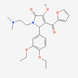molecular formula C23H28N2O6 B2880027 5-(3,4-diethoxyphenyl)-1-(2-(dimethylamino)ethyl)-4-(furan-2-carbonyl)-3-hydroxy-1H-pyrrol-2(5H)-one CAS No. 619279-32-2
